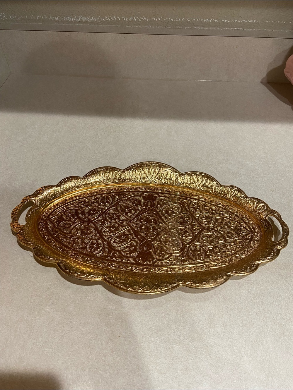 Gold Decorative Serving Tray - Elegant Home Bath Accent